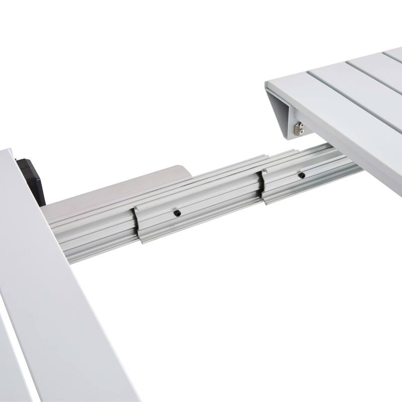 Rechteckiger ausziehbarer Gartentisch (52/260 x 100 x 74 cm) aus Aluminium