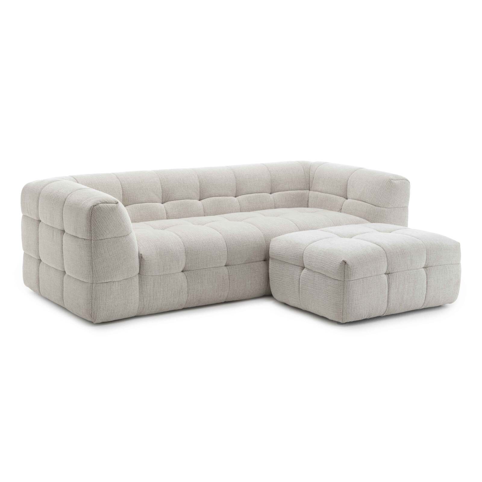 3-Sitzer-Sofa aus Polyester mit Ottomane 