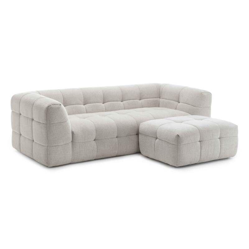 3-Sitzer-Sofa aus Polyester mit Ottomane