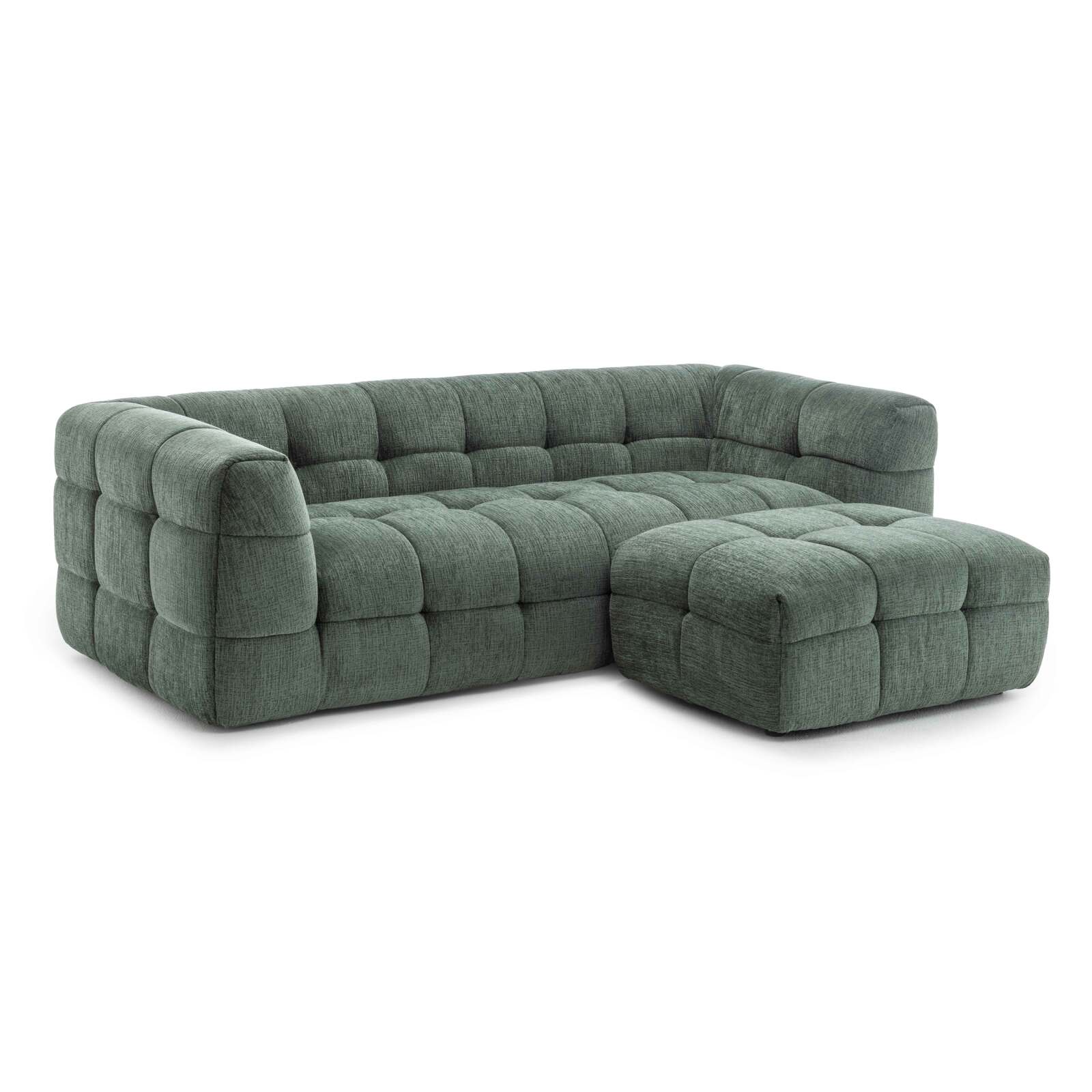 3-Sitzer-Sofa aus Polyester mit Ottomane 
