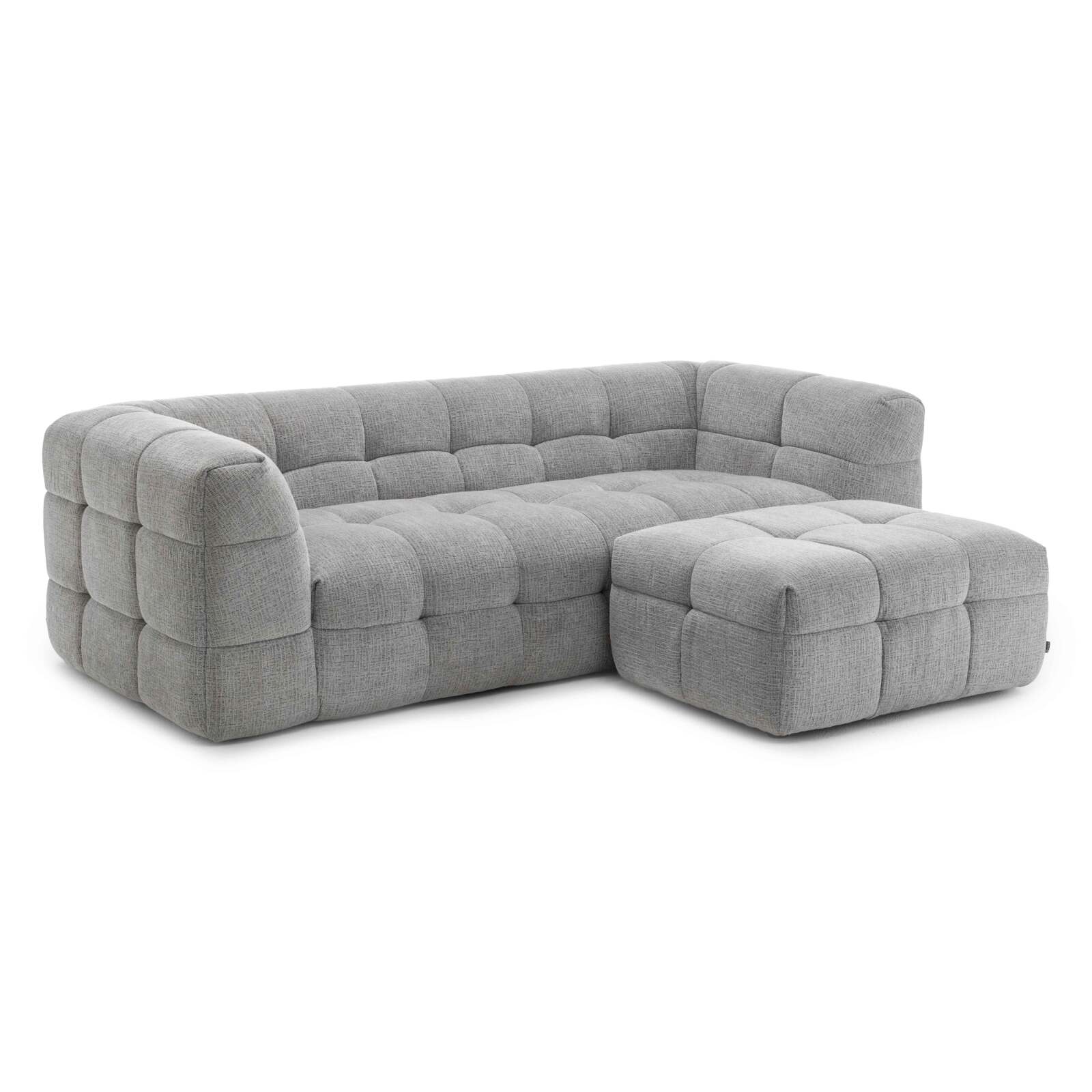 3-Sitzer-Sofa aus Polyester mit Ottomane 