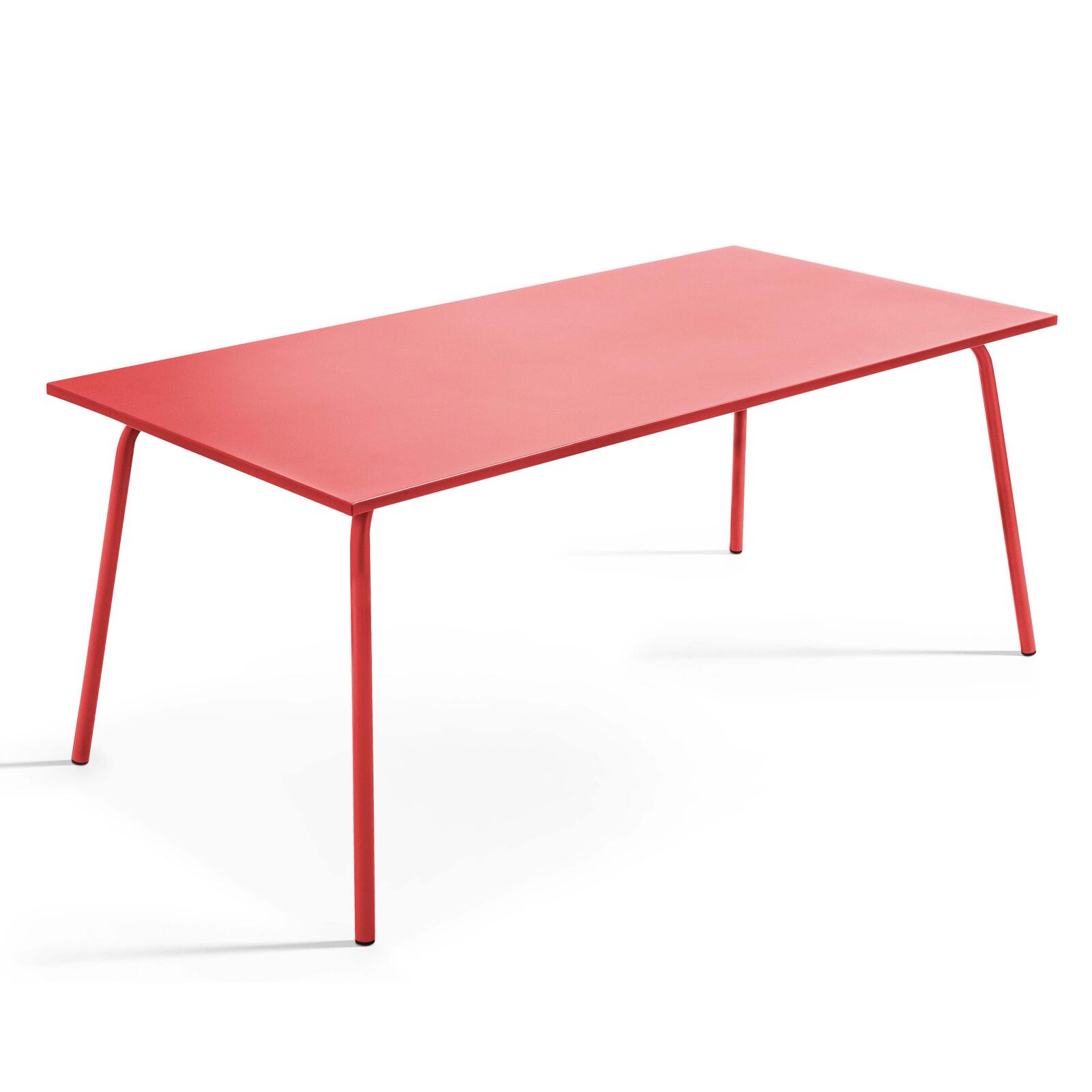 Rechteckiger Gartentisch 180 x 90 cm und 8 Metallstühle 