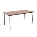 Rechteckiger Gartentisch 160 x 90 cm aus Stahl und Polyholz
