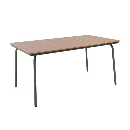 Rechteckiger Gartentisch 160 x 90 cm aus Stahl und Polyholz