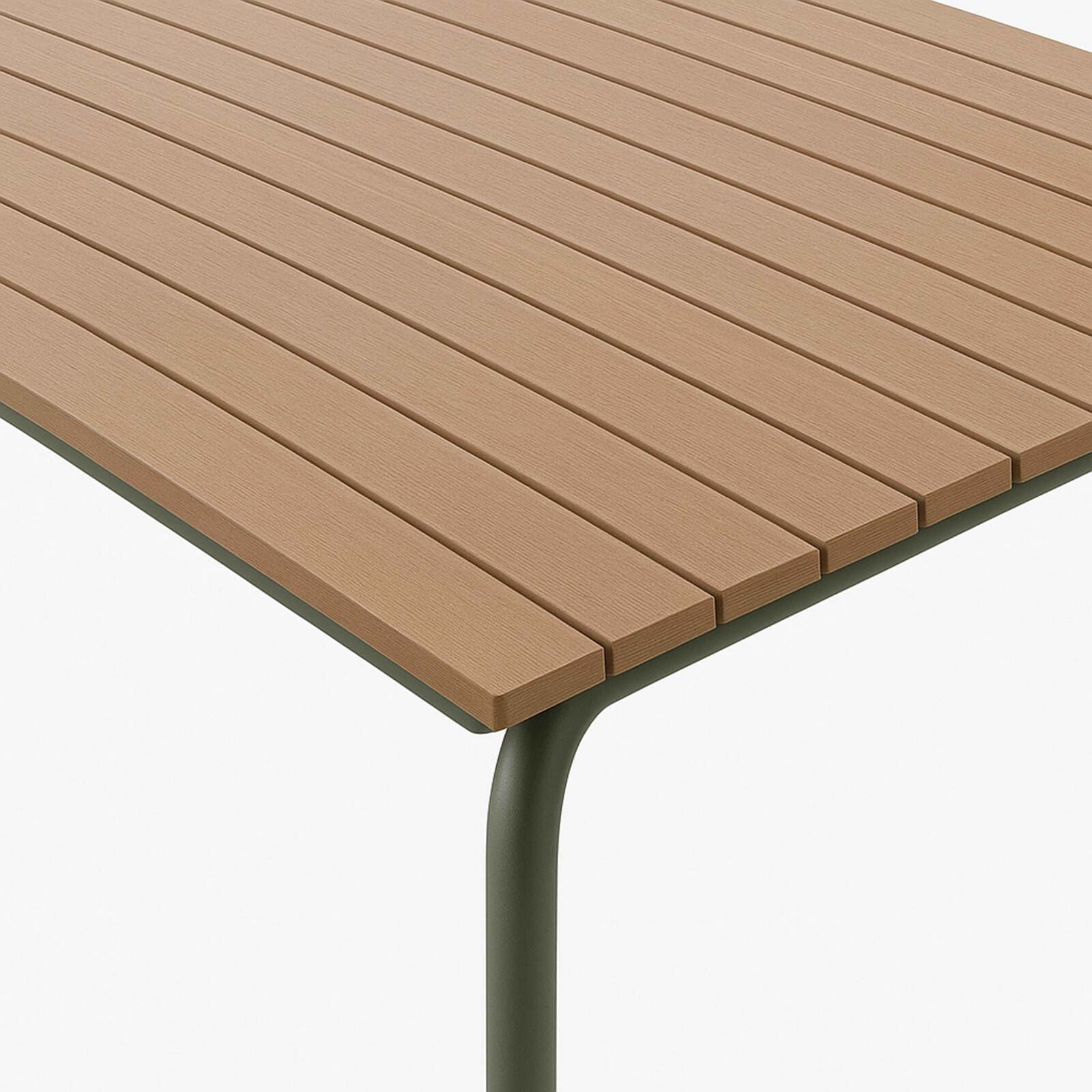 Rechteckiger Gartentisch 160 x 90 cm aus Stahl und Polyholz