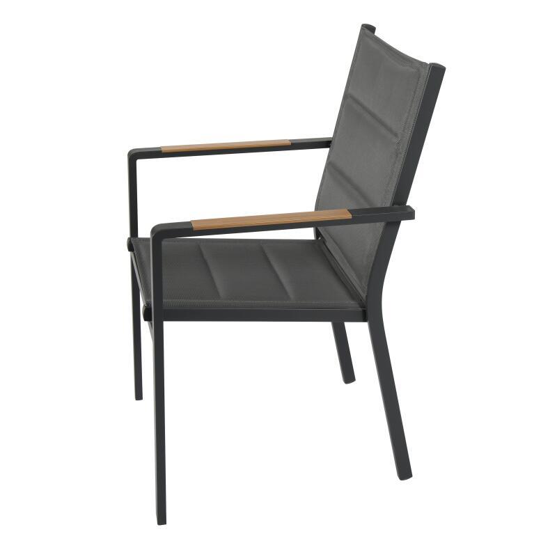 Gartenstuhl aus Aluminium und Textilene mit Armlehnen – 2er-Set (4/7)