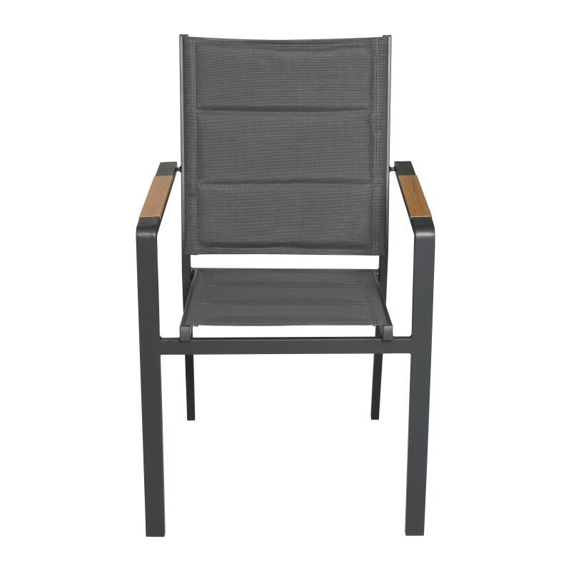 Gartenstuhl aus Aluminium und Textilene mit Armlehnen – 2er-Set (3/7)