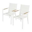 Gartenstuhl aus Aluminium und Textilene mit Armlehnen – 2er-Set