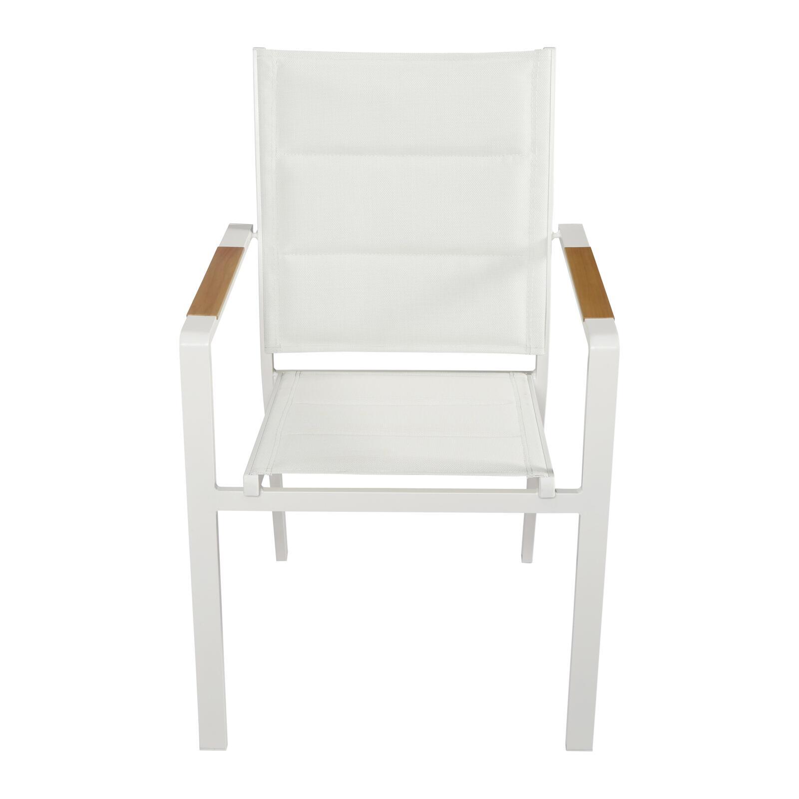 Gartenstuhl aus Aluminium und Textilene mit Armlehnen – 2er-Set