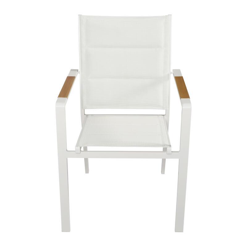 Gartenstuhl aus Aluminium und Textilene mit Armlehnen – 2er-Set