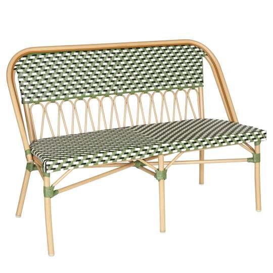 Gartenbank aus Aluminium und synthetischem Rattan