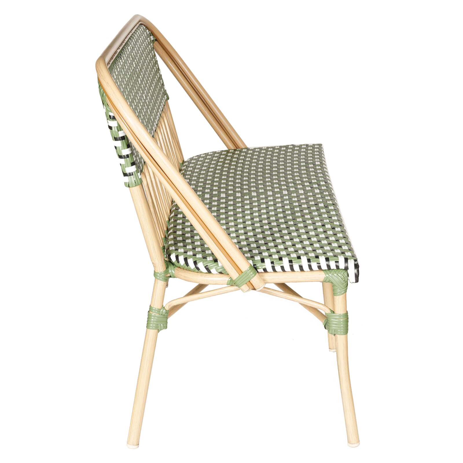 Gartenbank aus Aluminium und synthetischem Rattan  Gartenbank aus Aluminium und synthetischem Rattan