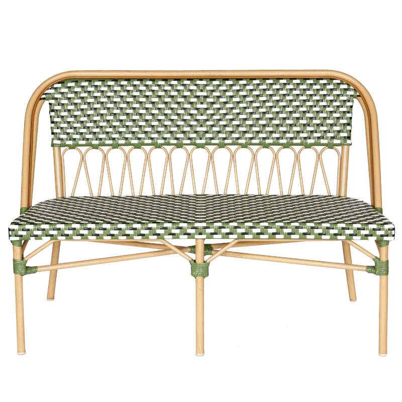 Gartenbank aus Aluminium und synthetischem Rattan 