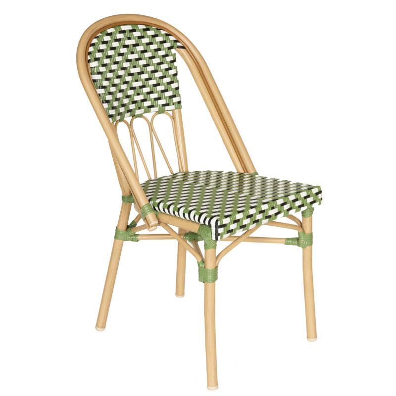 Gartenstuhl im Pariser Bistro-Stil aus Aluminium und synthetischem Rattan