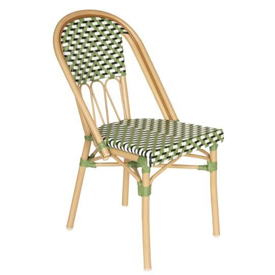 Gartenstuhl im Pariser Bistro-Stil aus Aluminium und synthetischem Rattan
