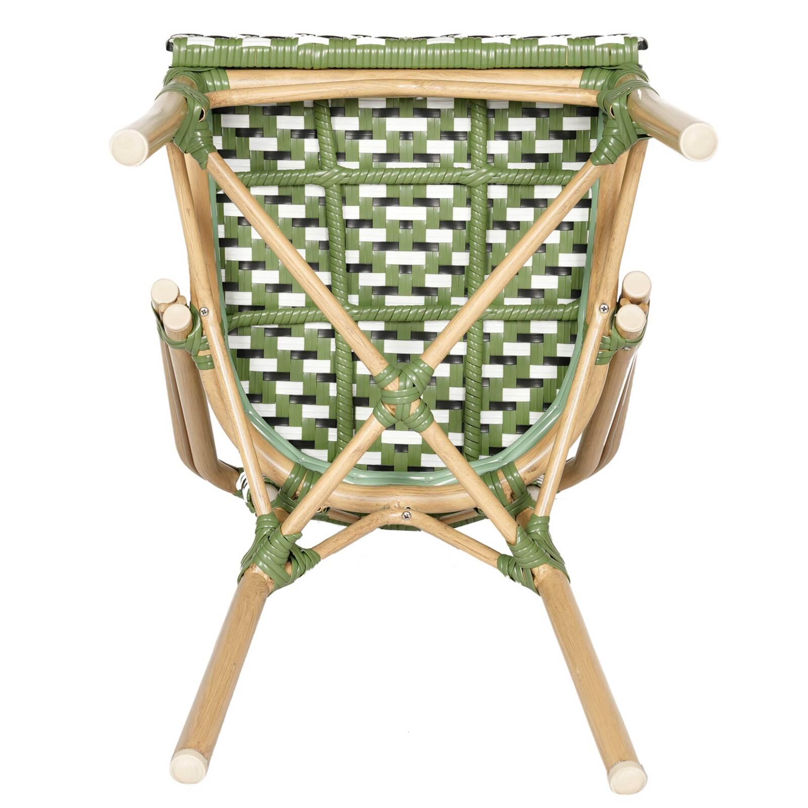 Gartenstuhl im Pariser Bistro-Stil aus Aluminium und synthetischem Rattan