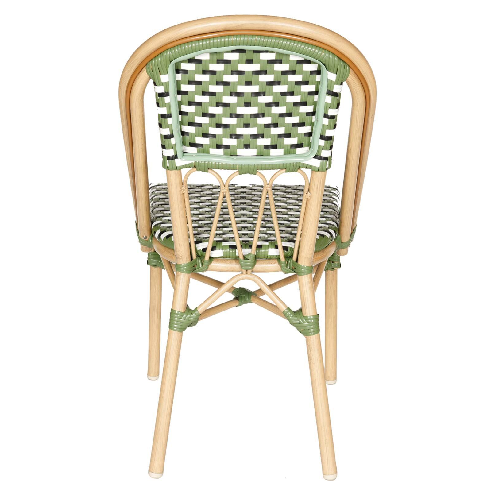 Gartenstuhl im Pariser Bistro-Stil aus Aluminium und synthetischem Rattan