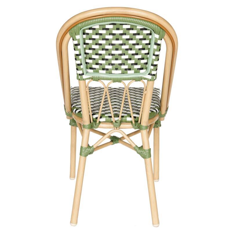 Gartenstuhl im Pariser Bistro-Stil aus Aluminium und synthetischem Rattan