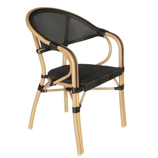 Gartenstuhl im Pariser Bistrostil aus Aluminium und synthetischem Rattan | Oviala