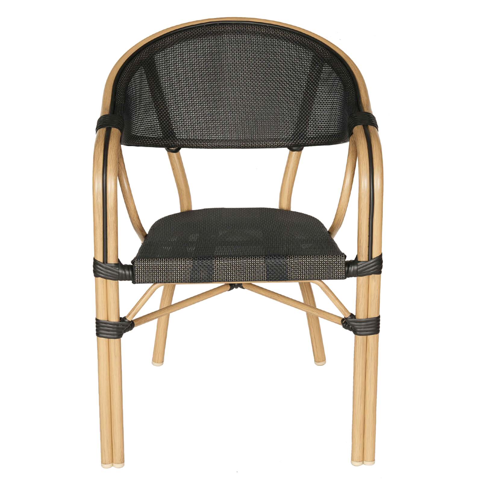 Gartenstuhl im Pariser Bistrostil aus Aluminium und synthetischem Rattan