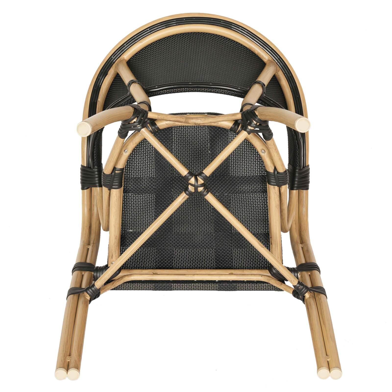 Gartenstuhl im Pariser Bistrostil aus Aluminium und synthetischem Rattan Gartenstuhl im Pariser Bistrostil aus Aluminium und synthetischem Rattan