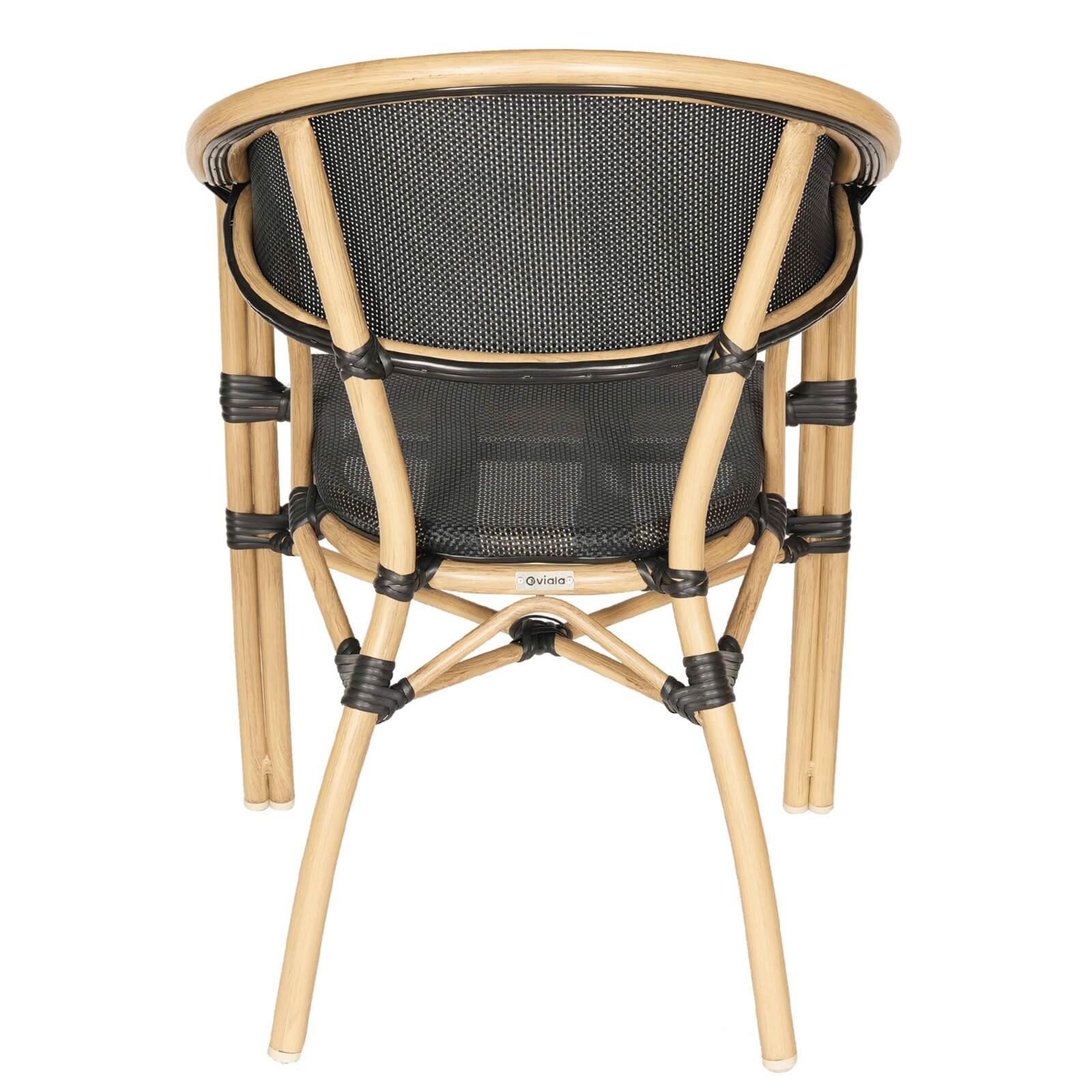 Gartenstuhl im Pariser Bistrostil aus Aluminium und synthetischem Rattan