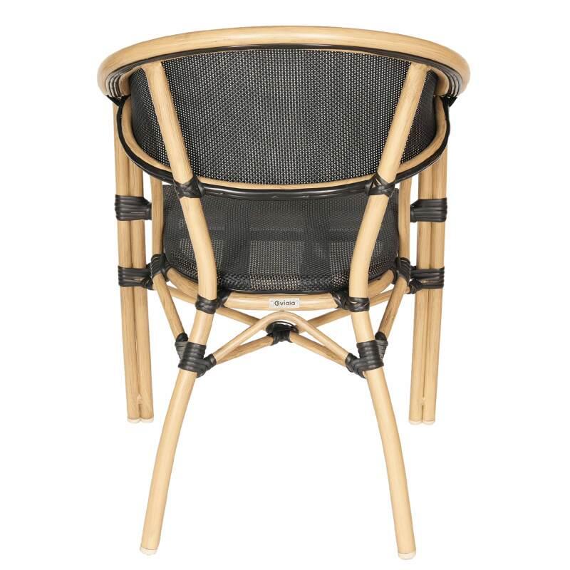 Gartenstuhl im Pariser Bistrostil aus Aluminium und synthetischem Rattan