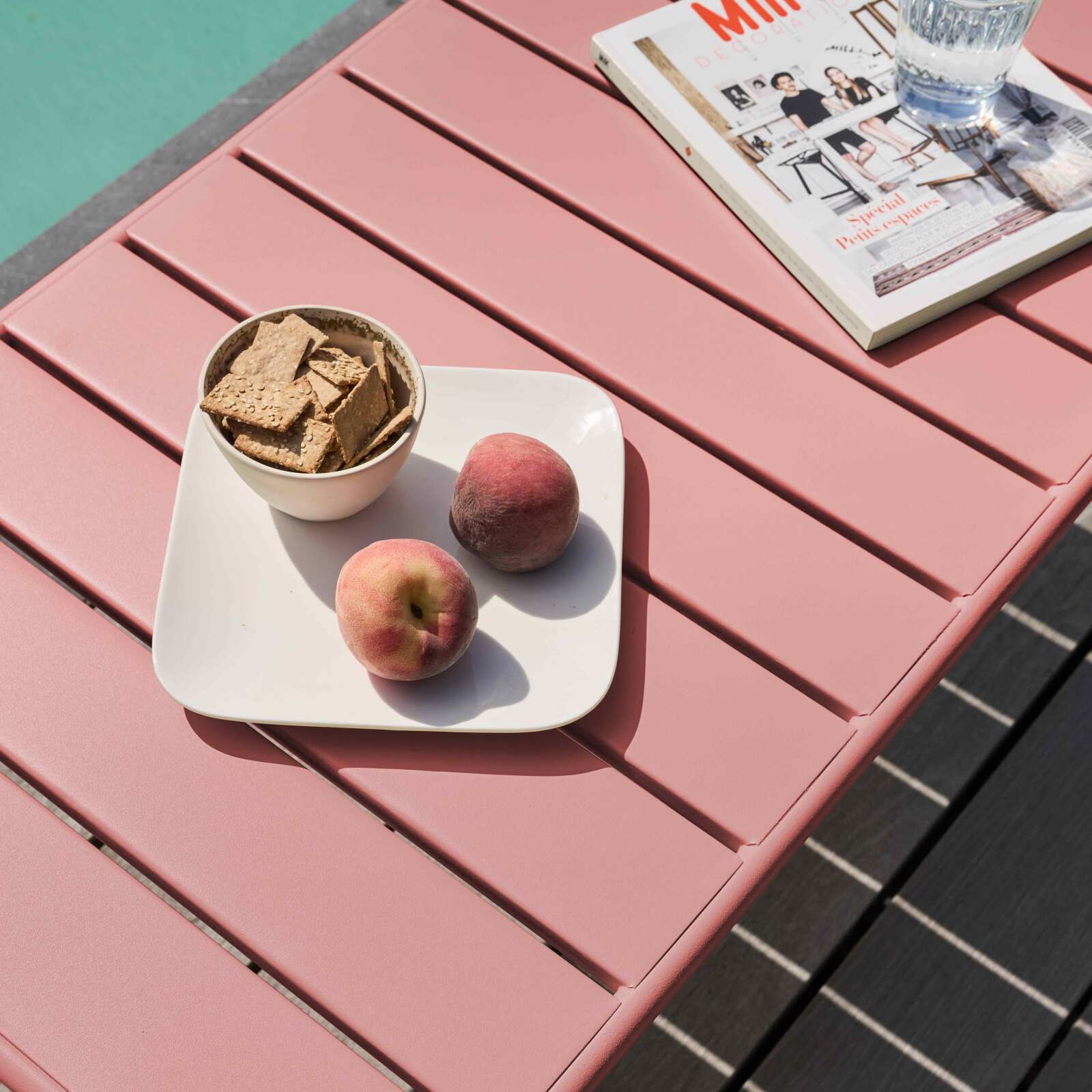 Rechteckiger Garten Couchtisch 90 x 50 cm