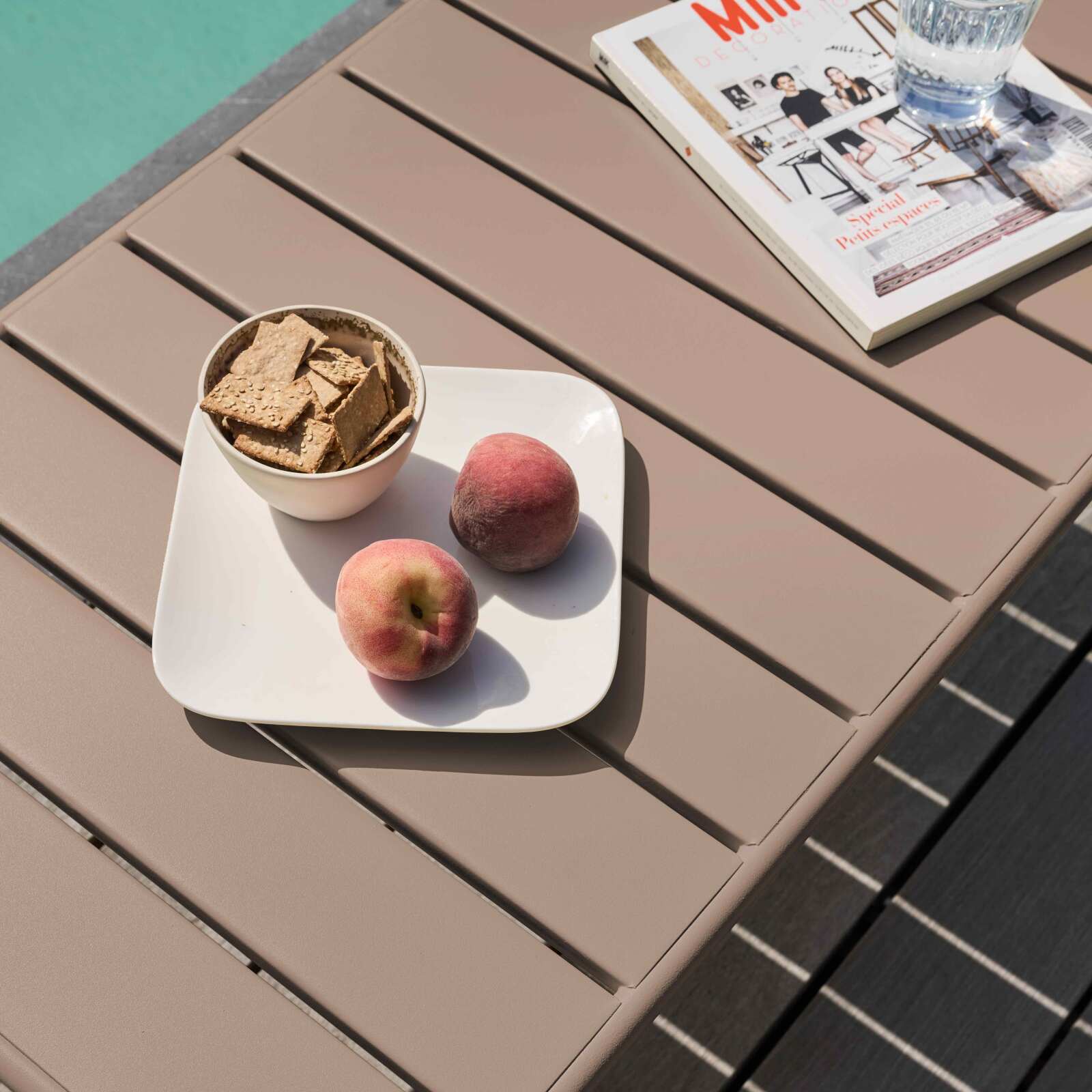 Rechteckiger Garten Couchtisch 90 x 50 cm