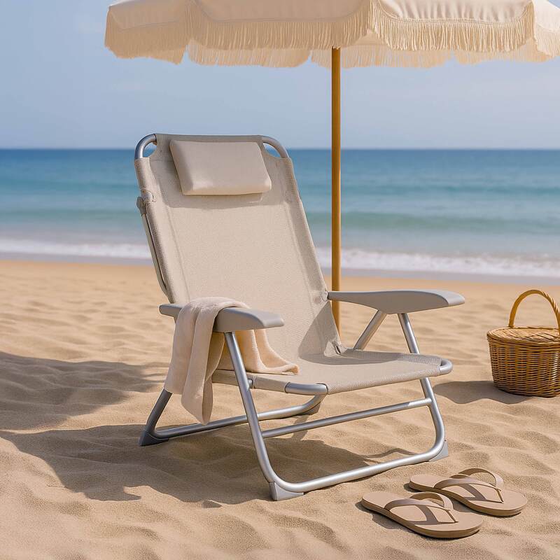 Klappbarer Strandstuhl, 4-fach verstellbar