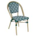 Gartenstuhl im Pariser Bistro-Stil aus Aluminium und synthetischem Rattan