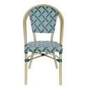 Gartenstuhl im Pariser Bistro-Stil aus Aluminium und synthetischem Rattan