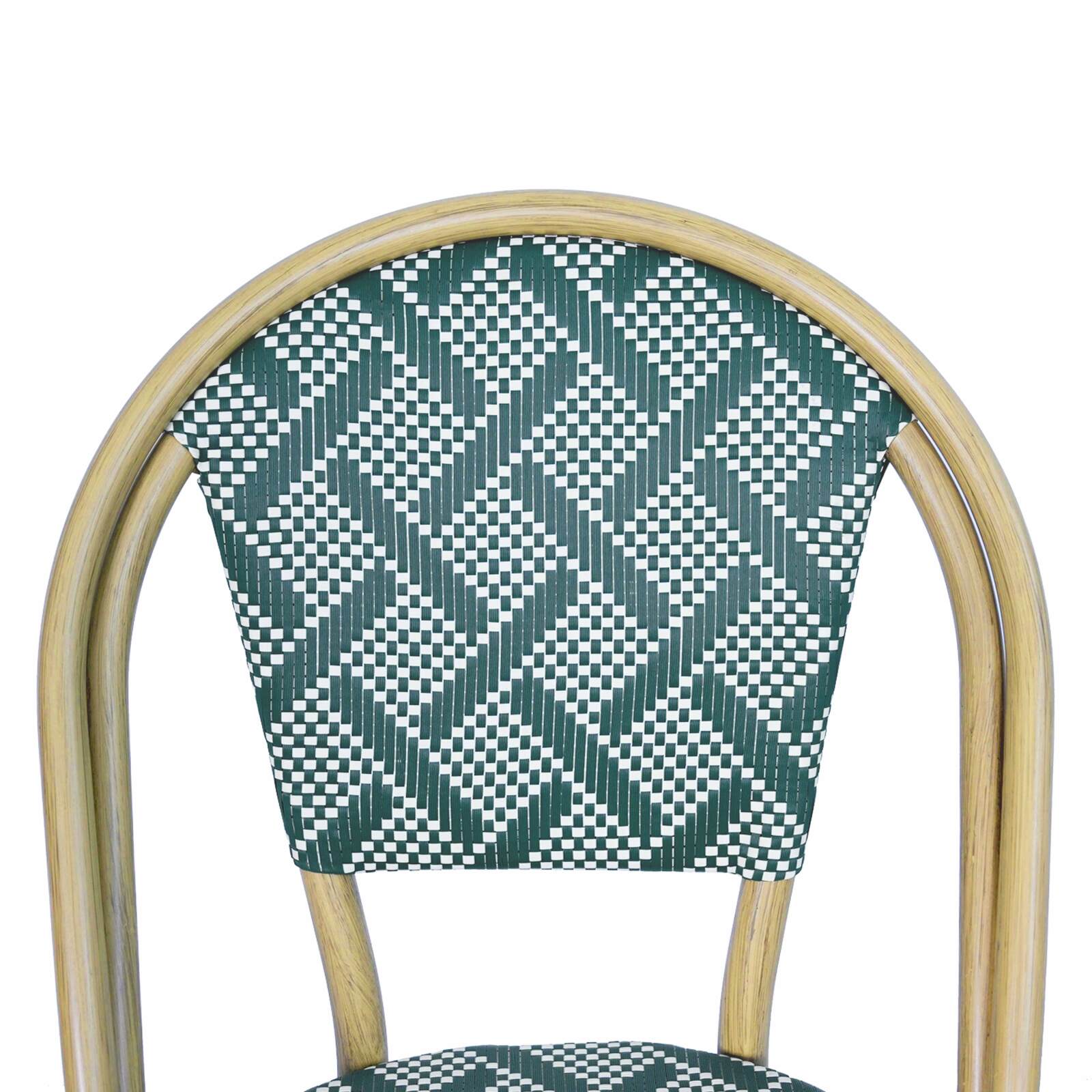 Gartenstuhl im Pariser Bistro-Stil aus Aluminium und synthetischem Rattan Gartenstuhl im Pariser Bistro-Stil aus Aluminium und synthetischem Rattan