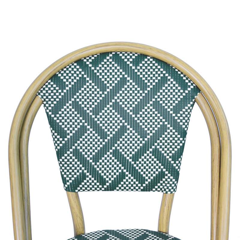 Gartenstuhl im Pariser Bistro-Stil aus Aluminium und synthetischem Rattan