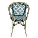 Gartenstuhl im Pariser Bistro-Stil aus Aluminium und synthetischem Rattan