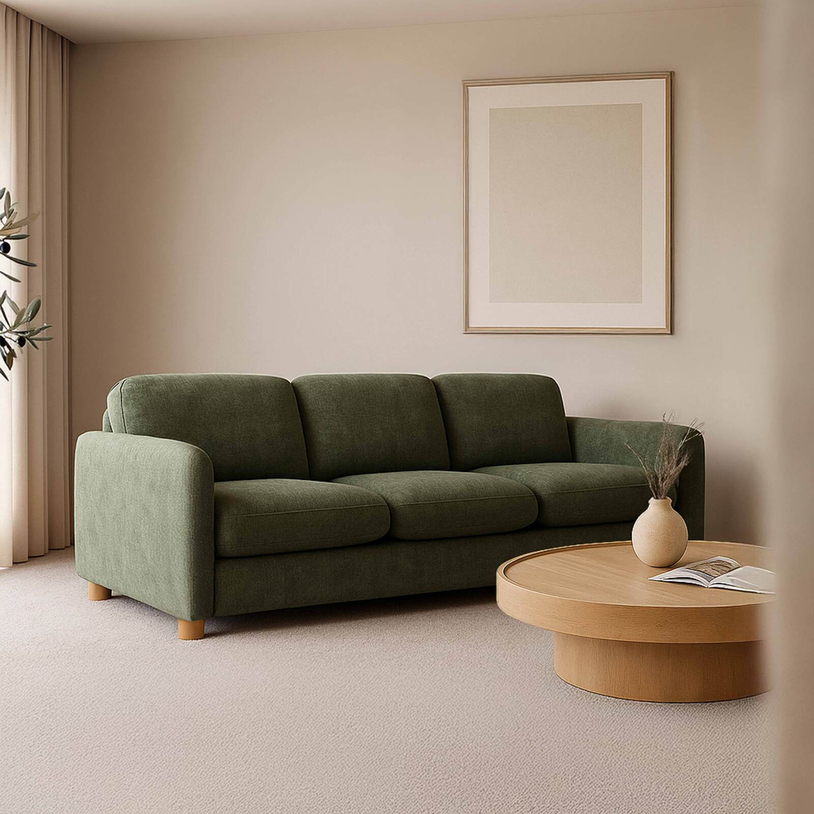 3-Sitzer-Stoffsofa aus FSC®