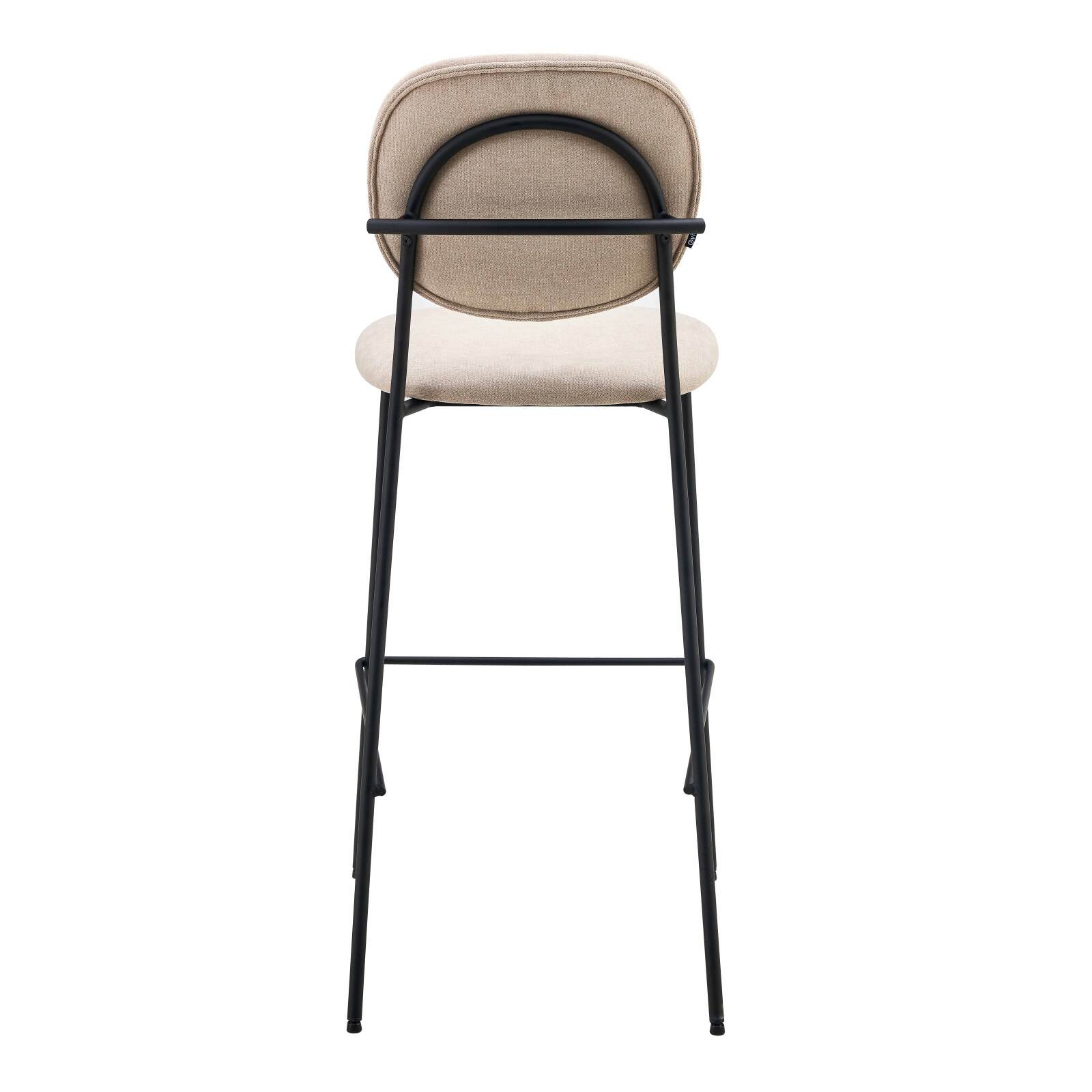 Set mit 2 Hochstühlen aus Stahl und Stoff