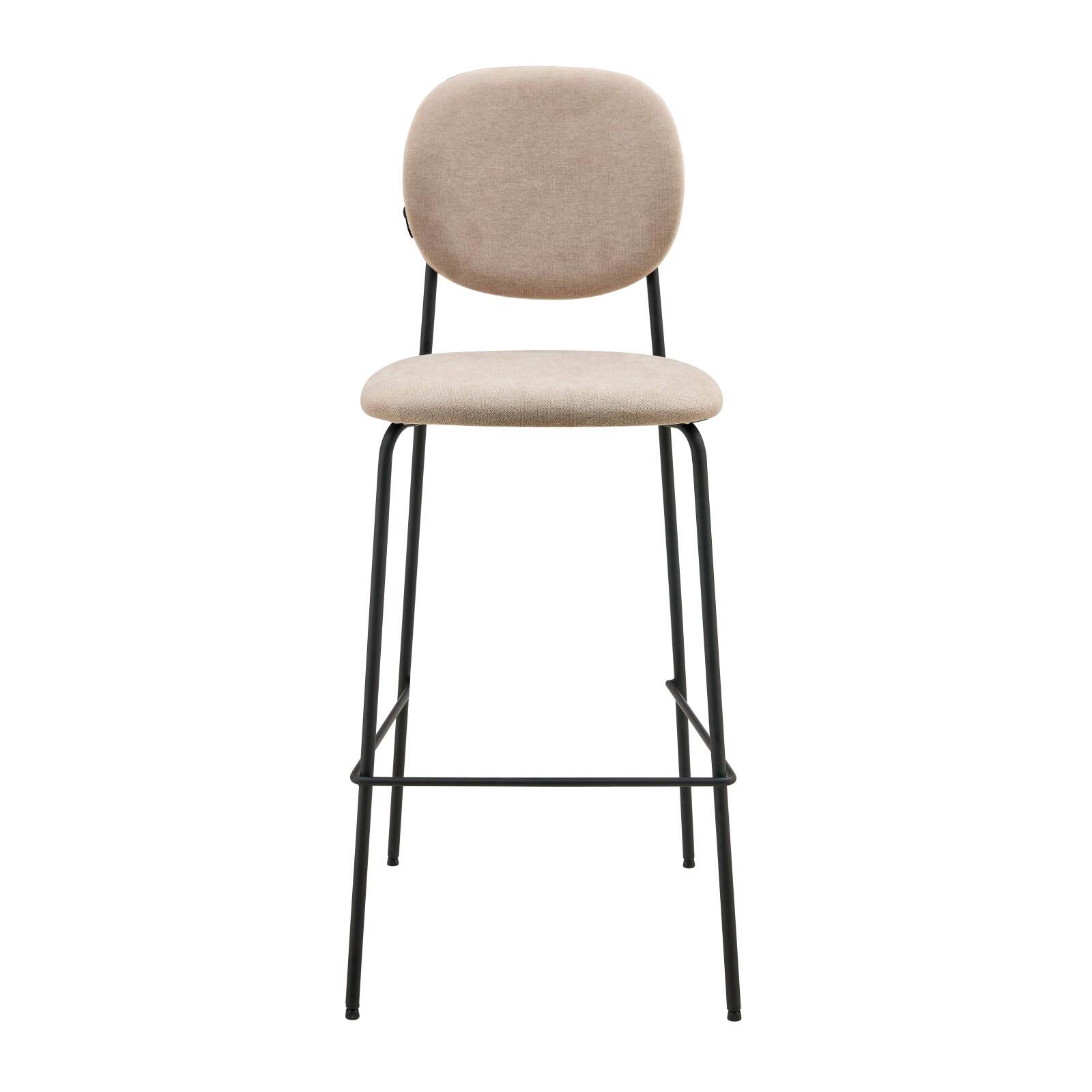 Set mit 2 Hochstühlen aus Stahl und Stoff