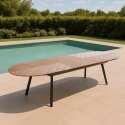 Ausziehbarer Gartentisch rechteckiger (220/280 x 100 x 76 cm) aus Aluminium und Polyholz