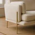 Dreisitzer-Sofa aus FSC®-zertifiziertem Holz und Bouclé-Stoff