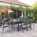 Ausziehbarer Gartentisch aus Aluminium, 174/238 cm, 8 Stühle
