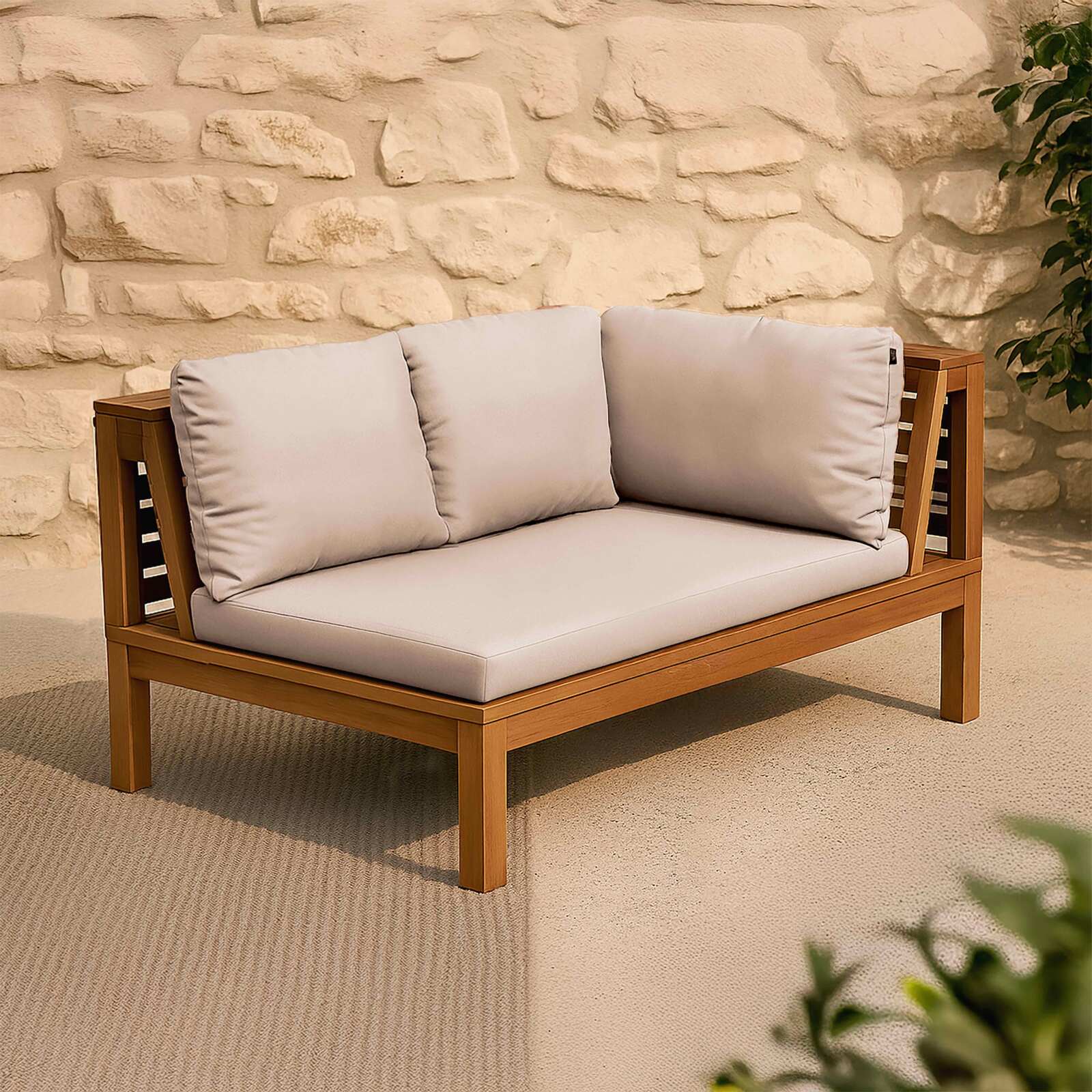 Niedriges Gartensofa aus FSC®-zertifiziertem Eukalyptusholz
