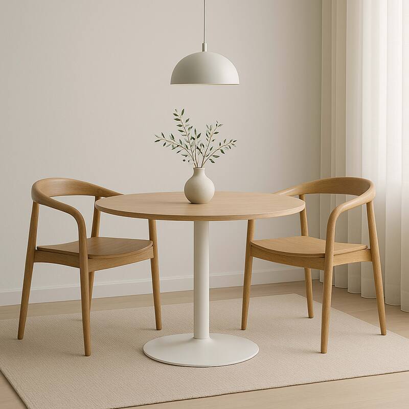 Set mit 2 Stühlen aus natürlichem Ulmenholz