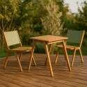 Quadratischer Gartentisch 67 x 80 x 76 cm aus FSC®-Eukalyptusholz und 2 Stühlen