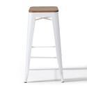 Set aus 4 Barhockern aus mattem Holz (43 x 43 x 76 cm)