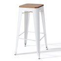 Set aus 4 Barhockern aus mattem Holz (43 x 43 x 76 cm)
