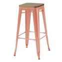 Set aus 4 Barhockern aus mattem Holz (43 x 43 x 76 cm)