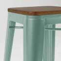 Set aus 4 Barhockern aus mattem Holz (43 x 43 x 76 cm)