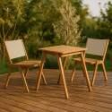 Quadratischer Gartentisch 67 x 80 x 76 cm aus FSC®-Eukalyptusholz und 2 Stühlen