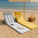 Set mit 2 unterschiedlichen faltbaren Strandmatratzen in Hellgelb/Weiß und Hellgrau/Weiß